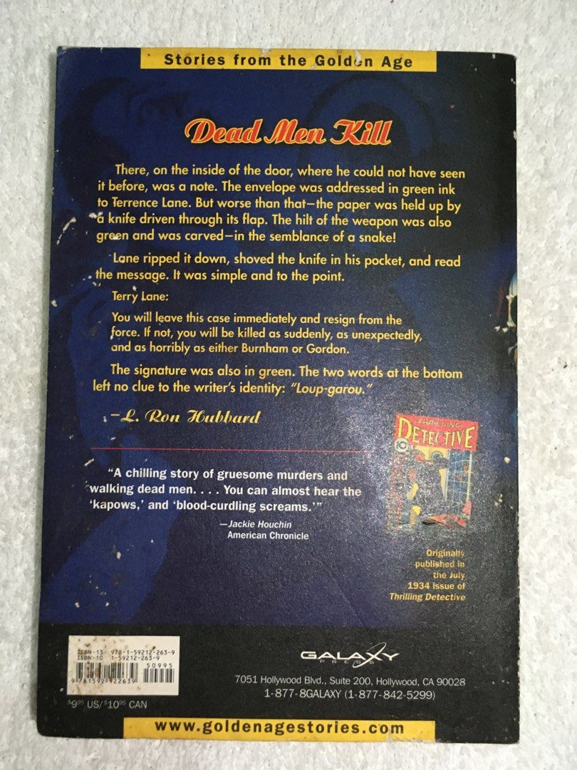 Dead Men Kill by L. Ron Hubbard (Category: Storybooks) located in Rosario. Submitted by c__tops (Listing ID 1467443326, Image 2). Description: RFS: declutter.