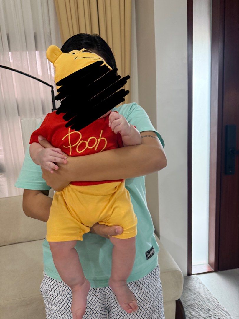 Disney Pooh costume (Category: Babies & Kids Fashion) located in Manila. Submitted by declutterwithg (Listing ID 1467370213, Image 2). Description: Authentic Pooh disney costume From Official disney store bought for 1,700 selling for only 1k used once for a costume only Firm on price size- 9-12 months.