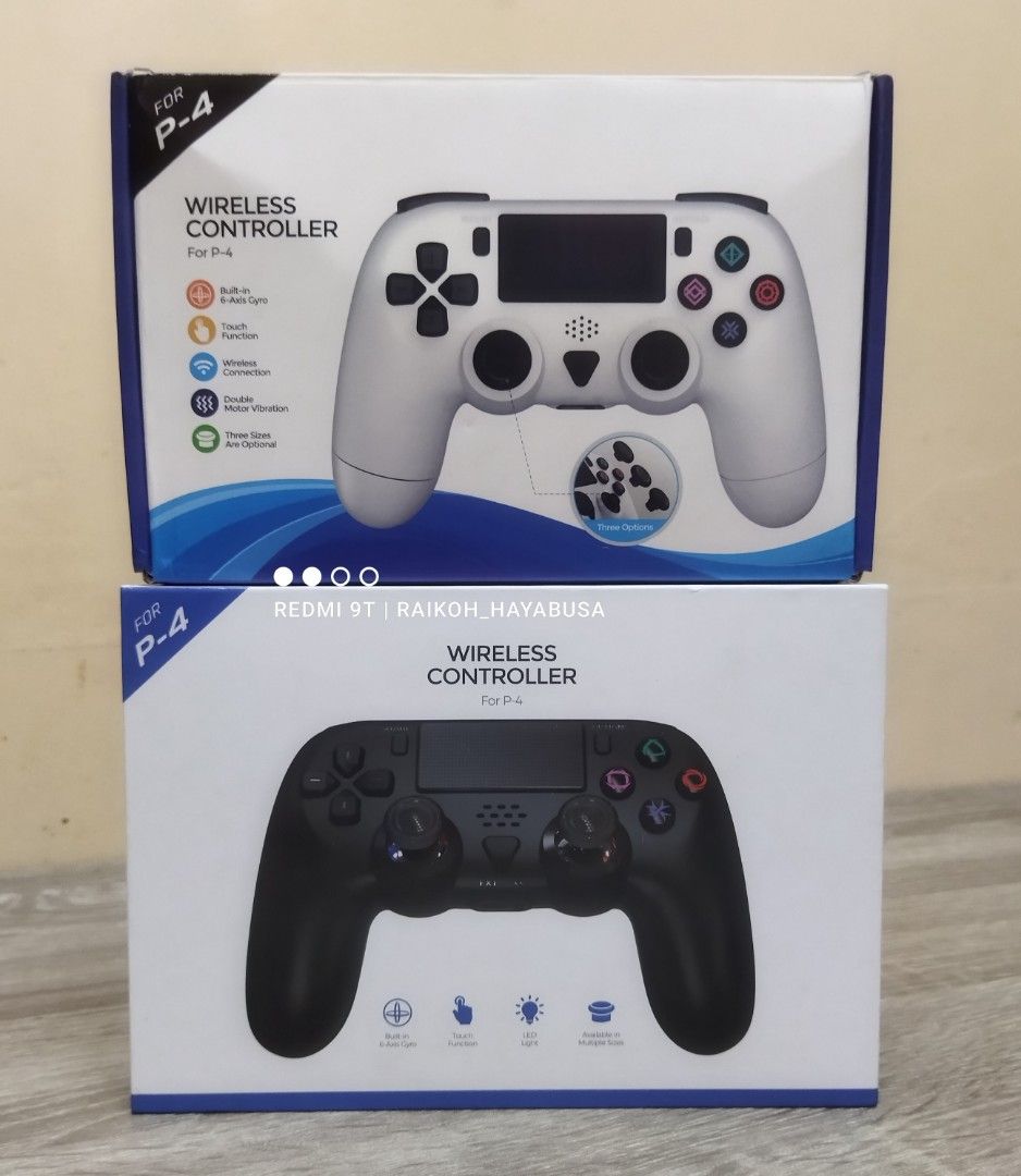 Dobe P4 Wireless Controller For PS4 (Category: Controllers) located in Dasmarinas. Submitted by nixx_hayabusa (Listing ID 1467419782, Image 1). Description: Dobe P4 Wireless Controller For Playstation 4 ✔️ Dobe P4 White (Model TP4-0401B) php 600 ✔️ Dobe P4 Black (Model 1401) php 800 ✔️ GET Both For 1,300 ✅ 3 Pairs Interchangeable Analog Sticks With Variable Sizes and Length ✅ Both In Good Working Condition ✅ No Drift On Analogs ✅ All Buttons Are 