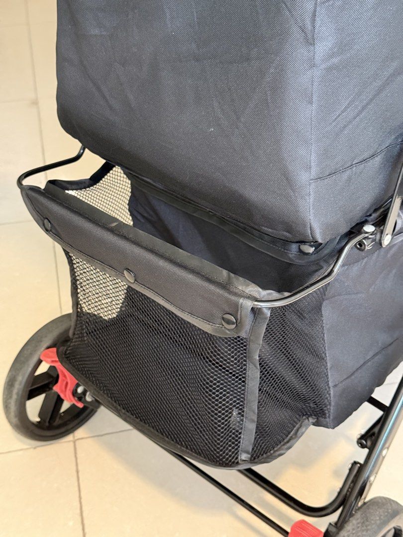 Double Deck Pet Stroller (Category: Homes & Other Pet Accessories) located in Manila. Submitted by trinketsofhappiness (Listing ID 1467432869, Image 3). Description: Double Deck Pet Stroller My furbabies are not really using this stroller so I’d rather have another furbaby to use it for good. It is freshly cleaned, sanitized and ready to use. Features: 360 universal wheels Easy to fold function Integrated cup holders Anti slip buckles on both dec