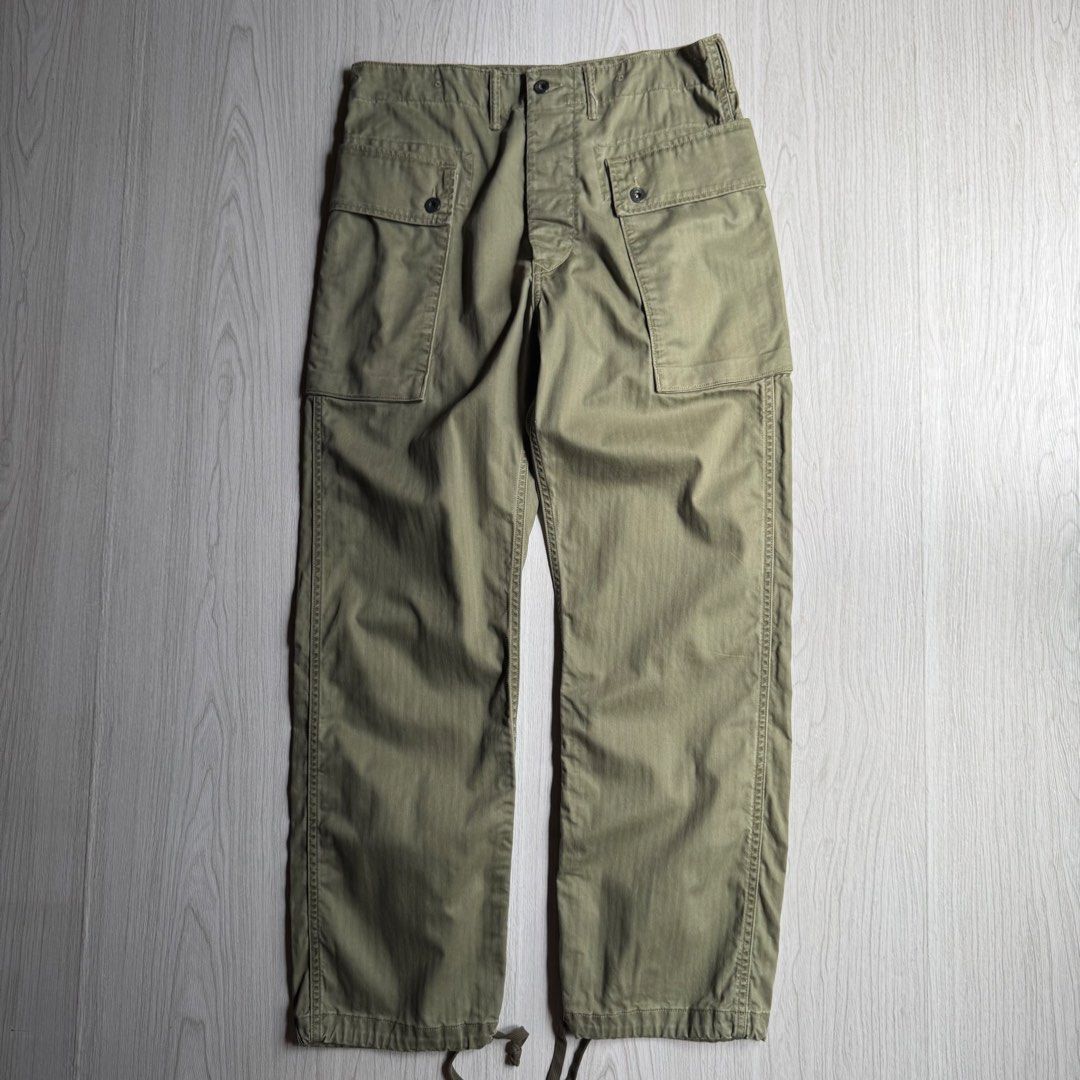 Double RL P44 Herringbone Monkey Pants (Category: Chinos) located in Zamboanga. Submitted by rustic.rev (Listing ID 1467443533, Image 1). Description: In excellent condition. Tagged: 30 fits 32” Actual Measurements: Waist: 16” Front rise: 12.5” Thigh: 13” Leg opening: 9” Inseam: 29” Length: 40.5” +shipping fee.