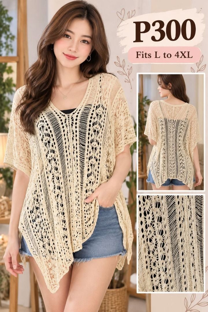 Dress Cover Up (Category: Dresses) located in Makati City. Submitted by bigheartsclothingcom720 (Listing ID 1462765935, Image 1). Description: US LIGHT KNITTED COVER UP FOR SALE!** ✨ 📌 **Size on Tag:** No Tag 📏 **Fits from:** L to 4X 💰 **Price:** ₱300 💖 Great condition & super sulit!.