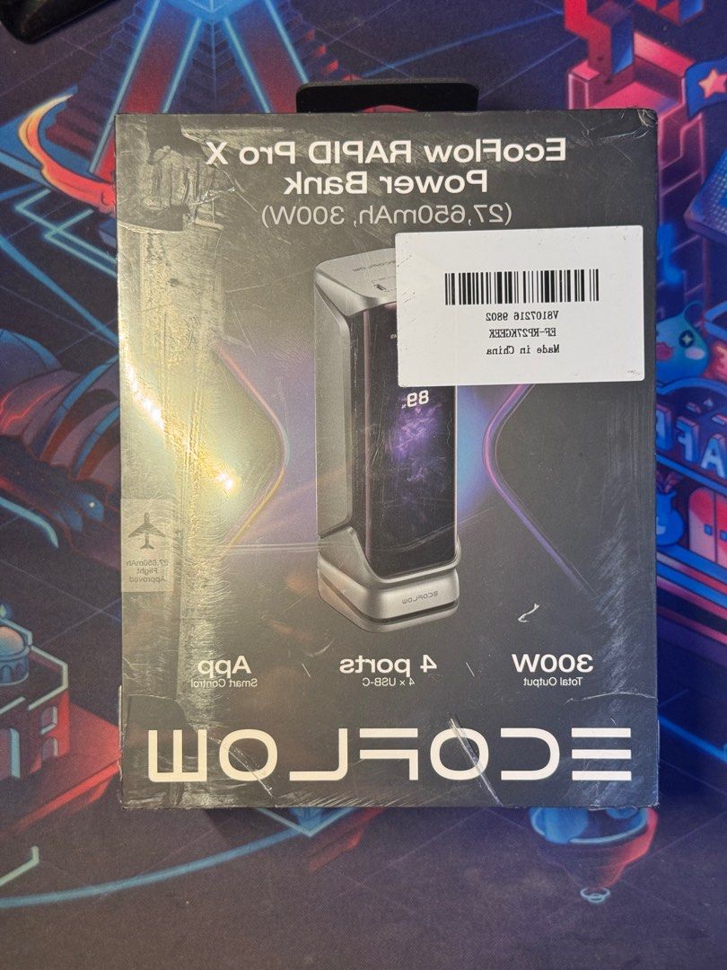 Ecoflow Rapid Pro X (Category: Batteries & Power Banks) located in Rizal. Submitted by aybannn (Listing ID 1467514020, Image 1). Description: Ecoflow Rapid Pro X 27,650mAh Price is slightly negotiable Antipolo Area Pick up or Shipping only Specs: 1x USB-C Port 140W 2x USB-C Port 65W 1x USB-C retractable cable 140W POGO Pins for modular accessories LCD Display with customizable wallpaper App Support Weighs 700g .