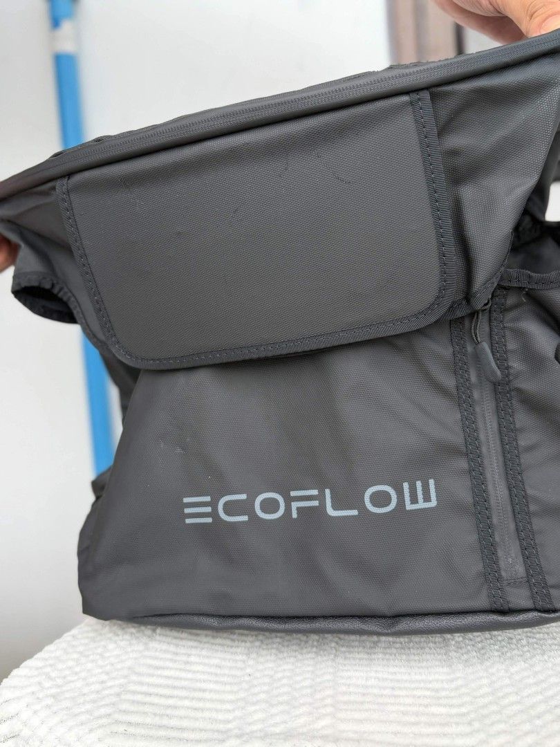 EcoFlow Storage Bag (Category: Cross-body Bags) located in Manila. Submitted by rusnoyell42981 (Listing ID 1467448712, Image 2). Description: - Authentic EcoFlow storage bag in sleek dark grey and clean condition - Built with tough, durable fabric and water-resistant zippers for maximum protection - Designed with practical side compartments and a clear ID window pocket - Open main top compartment for easy access to your items - Ideal for organizi