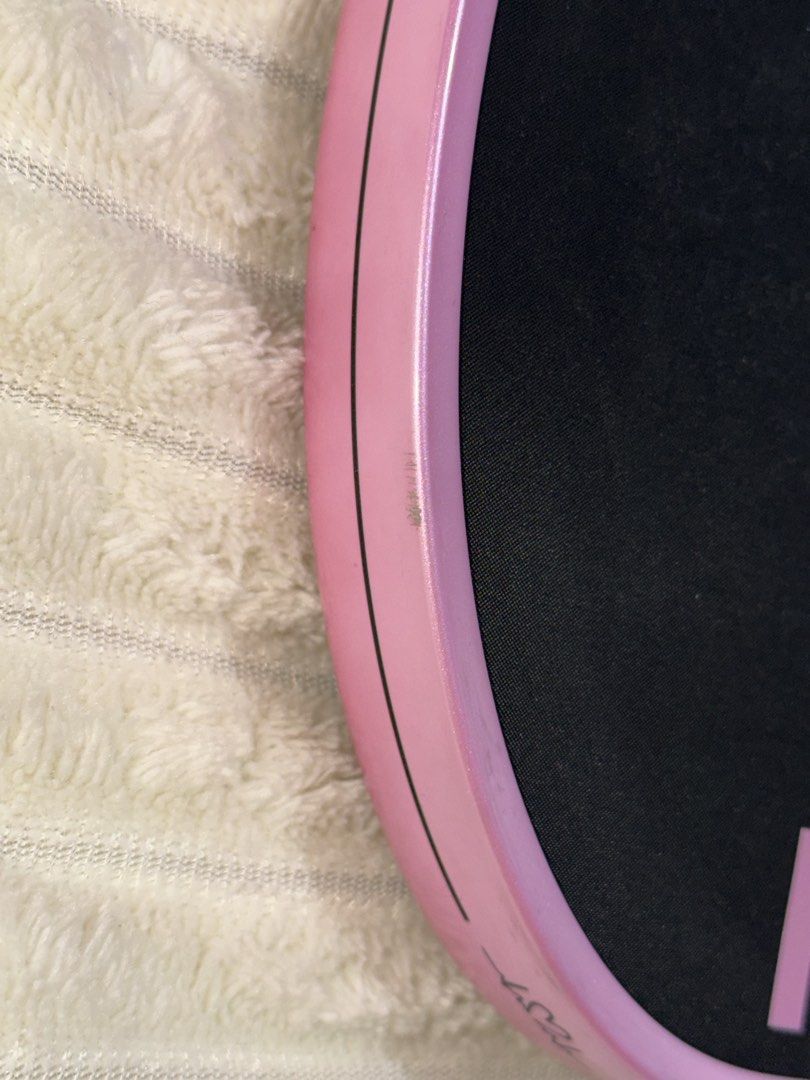Enflexy Mjolnir Pickleball Paddle Pink (Category: Racket and Ball Sports) located in Manila. Submitted by mysticwater-3c68 (Listing ID 1467579049, Image 2). Description: Enflexy Mjolnir Pickleball Paddle - Color: Pink and Black (with comple accessories & box) - Used only once in OP - RFS: upgrading to control paddle - honest issue: slight paint chip (refer to pic) - slightly nego - buyer to shoulder delivery cost.