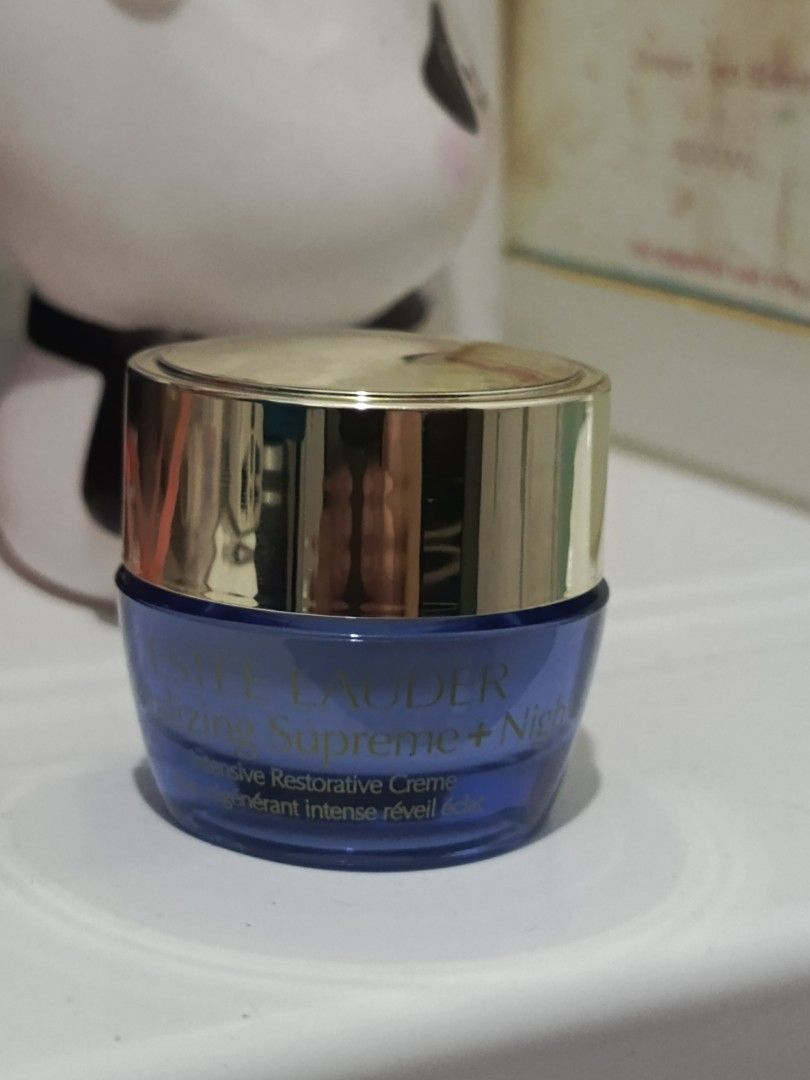 Estee Lauder Revitalizing Supreme+ Night Cream 7ml Mini Authentic (Category: Face Care) located in Manila. Submitted by nelskiecms (Listing ID 1467572767, Image 1). Description: ✅ 100% Authentic Estee Lauder (from US) Product: Revitalizing Supreme+ Night - Intensive Restorative Creme Size: 7ml / 0.24oz - Deluxe Mini / Travel Size Batch: AC2 (kita sa ilalim ng jar) Texture: Thick creamy, mabango Usage: 90% full pa - 1x use lang for testing Origin: