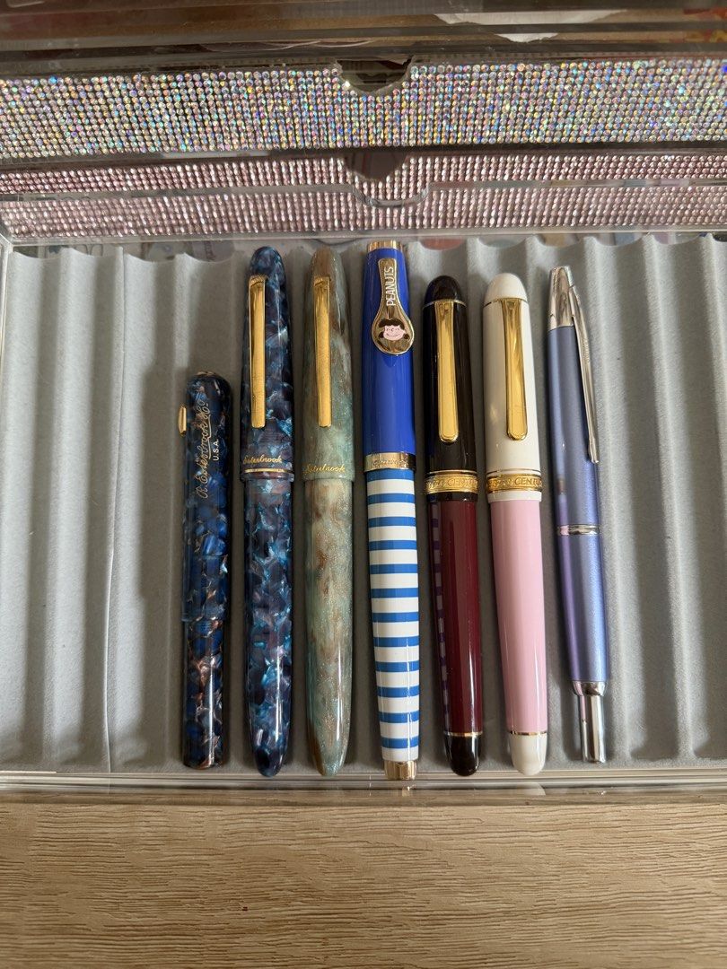 Esterbrook Platinum 3776 Pilot Decimo (Category: Stationery & School Supplies) located in Santa Rosa. Submitted by mrsalexaa (Listing ID 1467518186, Image 2). Description: Decluttering some of my fountain pen collection. All well taken care of! ✨ 1. Esterbrook Nibblet Nouveau Blue: 10,000 - choice of Mini Stub (+2k), Broad or F nib - Complete set 2. Esterbrook Estie Bluemoon: 10,500 - choice of Mini Stub (+2k), Broad or F nib - Complete set 3. Es