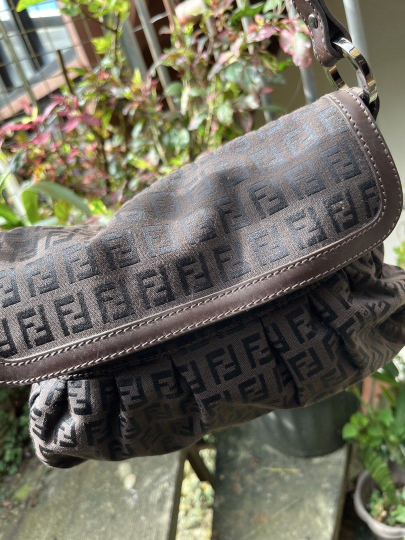 FENDI MONOGRAM CHEF SHOULDER BAG (Category: Luxury Bags & Wallets) located in Baguio. Submitted by closetgc.clothingshop (Listing ID 1467368963, Image 3). Description: Monogram shoulder bag, Rank A ( clean body / clean inner , leather flaw kindly check last pic ) guaranteed authentic .