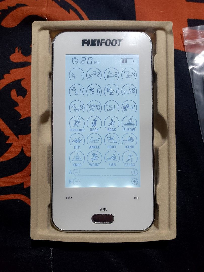 Fixifoot Electric Pulse Massager Device Set (Category: Massage Devices) located in Caloocan City. Submitted by gelo09990 (Listing ID 1467461128, Image 1). Description: - Brand new look & feel: Fixifoot Electric Pulse Massager Kit - Perfect for home muscle relaxation and recovery - Complete set: Digital controller unit, electrode pads, connection cables, USB charging cord, and manual - Comes in original box packaging - Customizable experience with