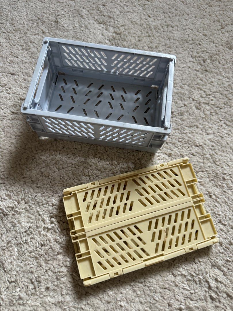 Foldable Mini Storage Basket bundle (Category: Storage Boxes & Baskets) located in Paranaque City. Submitted by closetanghelita (Listing ID 1467461251, Image 1). Description: Can ship with lalamove or J&T from Parañaque.