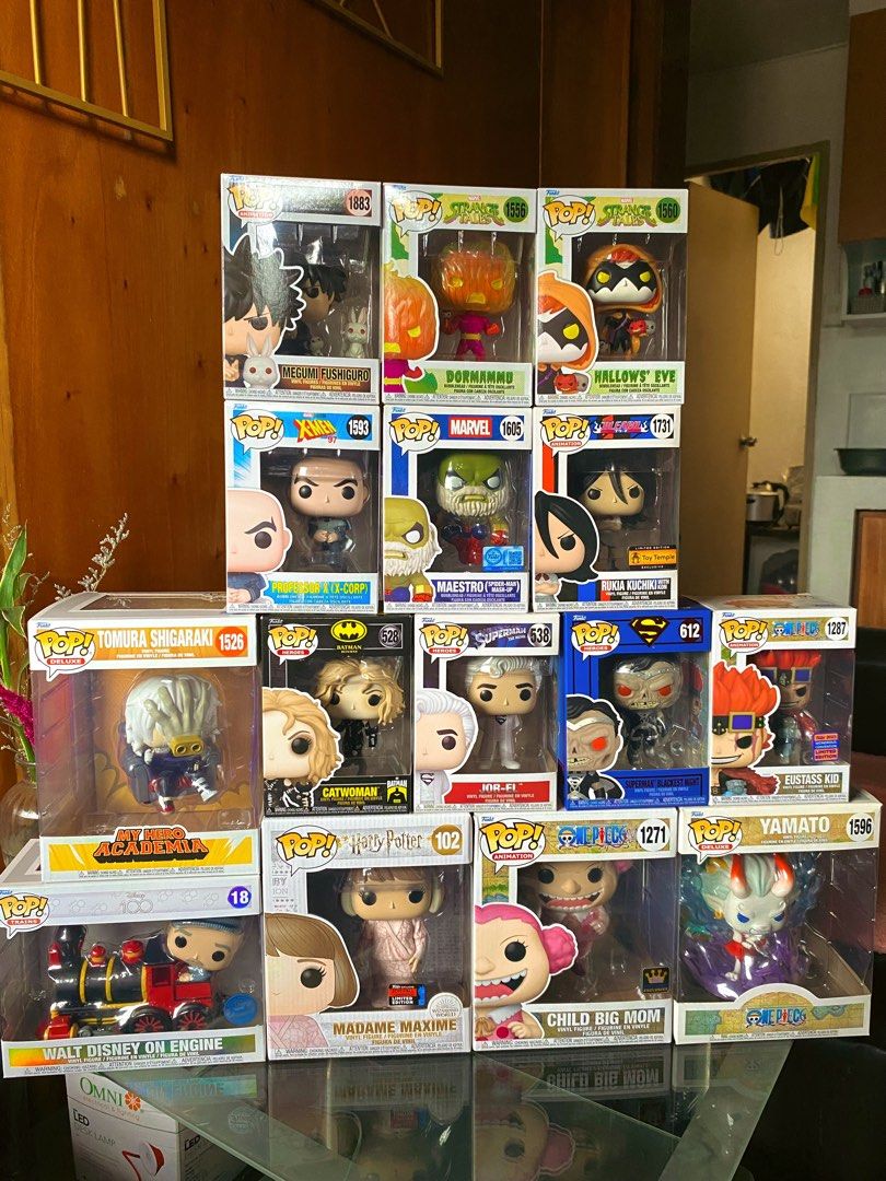 ‼️Funko pop‼️ (Category: Figurines & Statues) located in Quezon City. Submitted by djemana04 (Listing ID 1467383513, Image 1). Description: ‼️Funko pop‼️ Hallows’ Eve - ₱499 Dormammu - ₱549 Professor x - ₱549 Jor-el - ₱599 Megumi Fushiguro - ₱649 Catwoman - ₱699 Rukia Kuchiki - ₱749 Maestro - ₱799 Superman Blackest Night - ₱849 Eustass kid - ₱1349 Madame Maxime - ₱499 Tomura shigaraki - ₱699 Child big mom - ₱799 Yamato - ₱849 Walt disney on engin