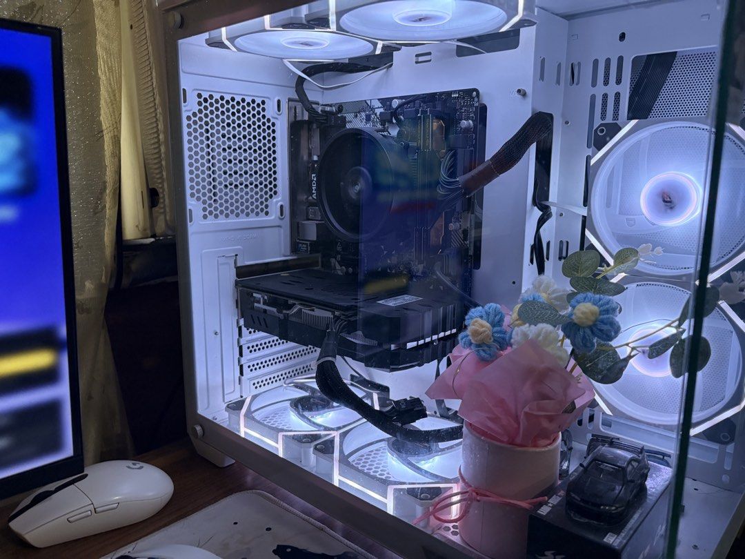 Gaming Pc For Sale! (Category: Desktops) located in Manila. Submitted by m1gg1 (Listing ID 1467501734, Image 1). Description: Mag 1 year old palang used but not abused NEGO ! Pc Specs : Cpu : ryzen 5 5500GT Ram : TeamGroup 8gbx2 3200mhz Motherboard : b450hdv Gpu : Rx580 8Gb Storage : 256gb ( TeamGroup ssd ) Psu : Corsair 550w Case : Dark Flash Fans : Dark Flash RGB w remote May boxes pa ibang components Pc case wala natapon sadly Issues : Monitor
