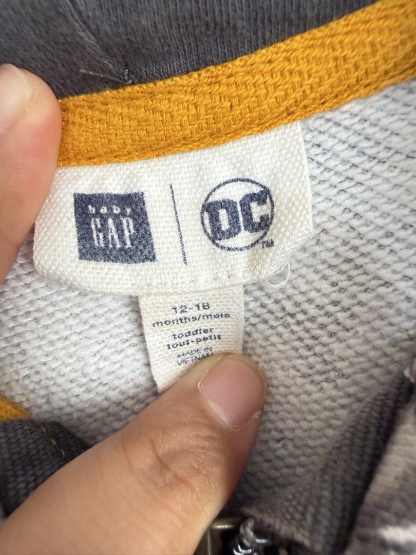 Gap batman hoodie (Category: Babies & Kids Fashion) located in Dasmarinas. Submitted by elizmaebau68309 (Listing ID 1467454387, Image 3). Description: Personal used Gap batman design hoodie jacket No flaws 12-18 months on tag can fit up to 24 months (payat) .