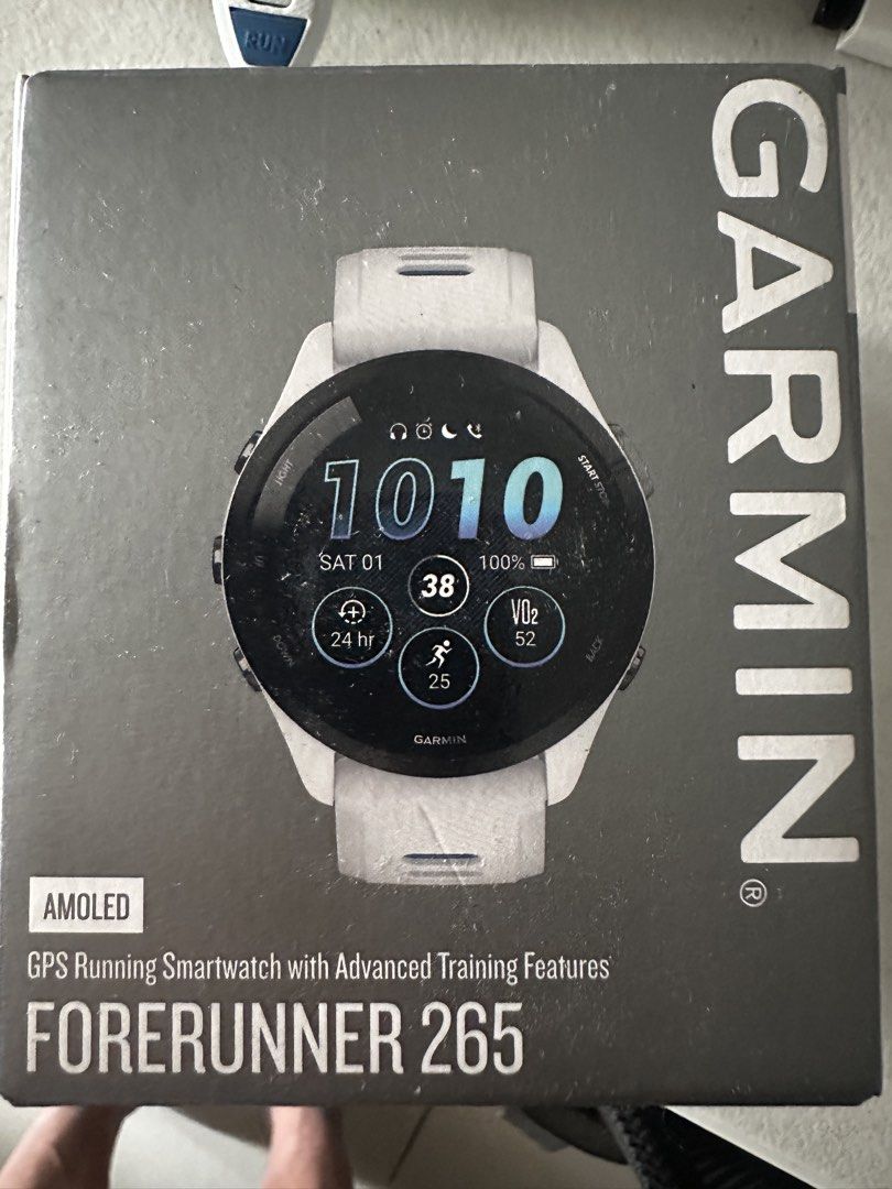 GARMIN FORERUNNER 265 with Music (Category: Wearables & Smart Watches) located in Manila. Submitted by jzen42 (Listing ID 1467482175, Image 3). Description: One year old Garmin Forerunner 265 with Music, lightly used well taken cared off. With free 4 straps..