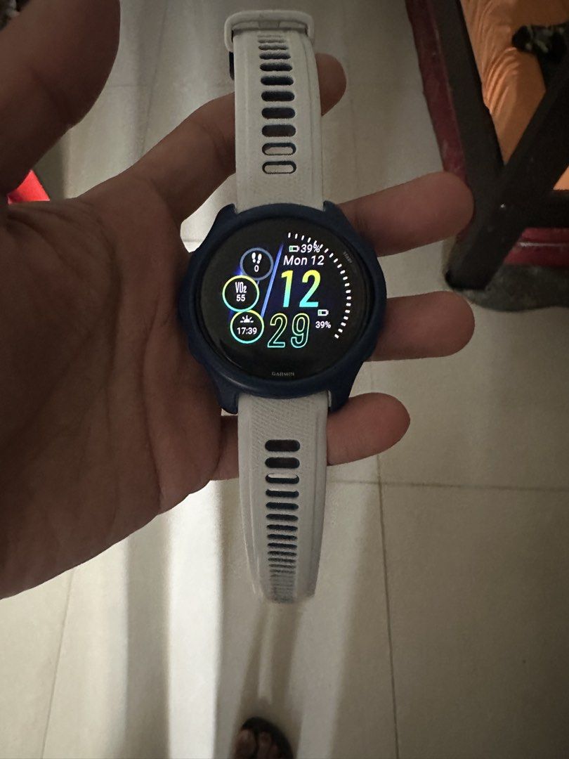 GARMIN FORERUNNER 265 with Music (Category: Wearables & Smart Watches) located in Manila. Submitted by jzen42 (Listing ID 1467482175, Image 2). Description: One year old Garmin Forerunner 265 with Music, lightly used well taken cared off. With free 4 straps..