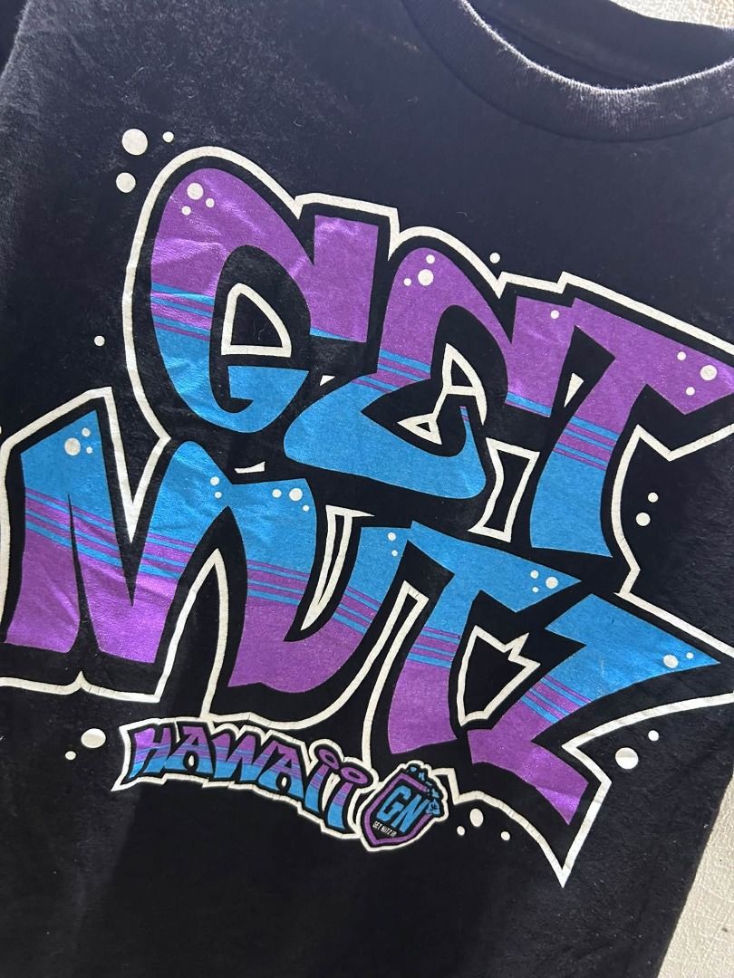 GET NUTS GRAPHIC TEE (Category: Tshirts & Polo Shirts ) located in Caloocan City. Submitted by vntgxlocalsph (Listing ID 1467484096, Image 3). Description: ISSUE : MIN CRACKS DIMES : 19x25 SMALL.