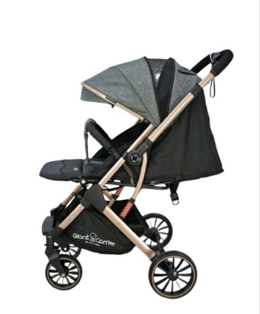 Giant Carrier Stroller (Category: Strollers) located in Cavite. Submitted by mariahme03 (Listing ID 1467374565, Image 2). Description: Hey mamas! This stroller has it all: an expandable canopy, reversible handle, and a luxurious leather leg rest for ultimate comfort. With its one-hand fold, trolley function, and multi-position reclining seat, it’s perfect for on-the-go convenience. Plus, it features a mesh window, mosquito net, and one-step rear 