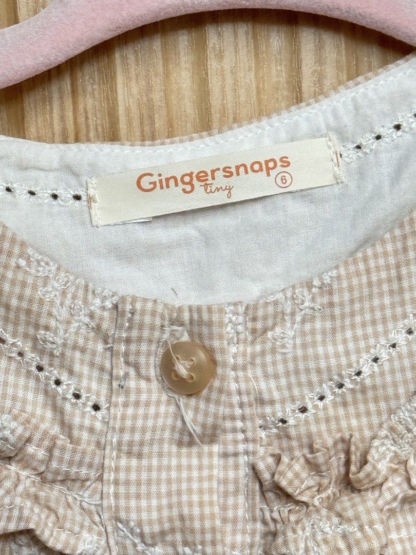 Gingersnaps Tiny Beige Gingham Embroidered Blouse Size 6 (Category: Babies & Kids Fashion) located in Antipolo. Submitted by shop__dnce (Listing ID 1467408603, Image 2). Description: .