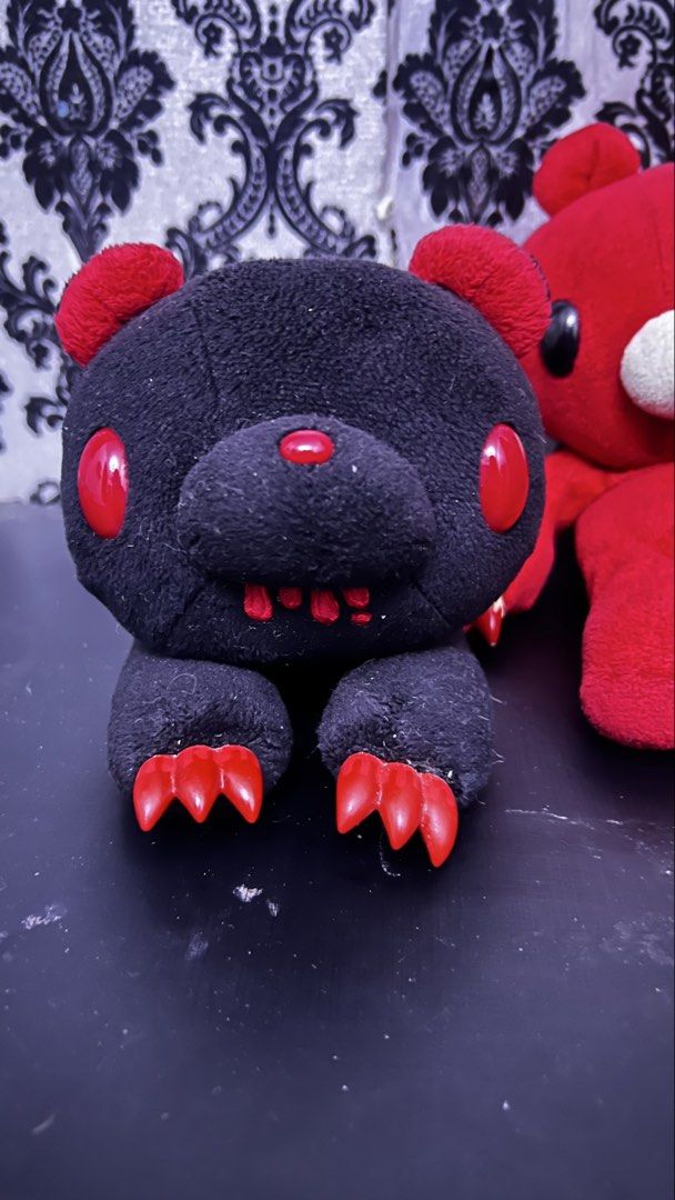 Gloomy Bear Plush Set Black and Red (Category: Plushies & Soft Toys) located in Bulacan. Submitted by darkside_apparel (Listing ID 1467468746, Image 2). Description: Flaws: Faded etiketa Chip paint on claws Mine now pay later No cancellation No Return N Refund Reminder: We are not liable on any lost or damage of parcel..
