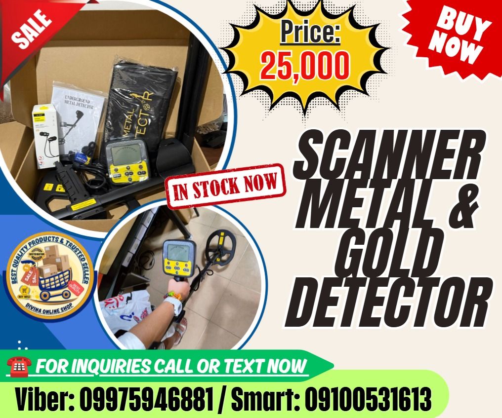gold detector underground scanner metal detector 8 meters depth (Category: Home Improvement Tools & Accessories) located in Davao. Submitted by mightydragon_869e63 (Listing ID 1467385166, Image 1). Description: ✅ 💯 Guaranteed Seller ✅ Good Quality Products ✅ 💯 Legit Distributor ✅ Complete Permits ✅ 1 Year Warranty 💰PAYMENT TERMS: 50% Down Payment 50% Cash upon Delivery 🌟 DT3 Scanner Metal and Gold Detector Price: 25,000 Specification: MODEL: 