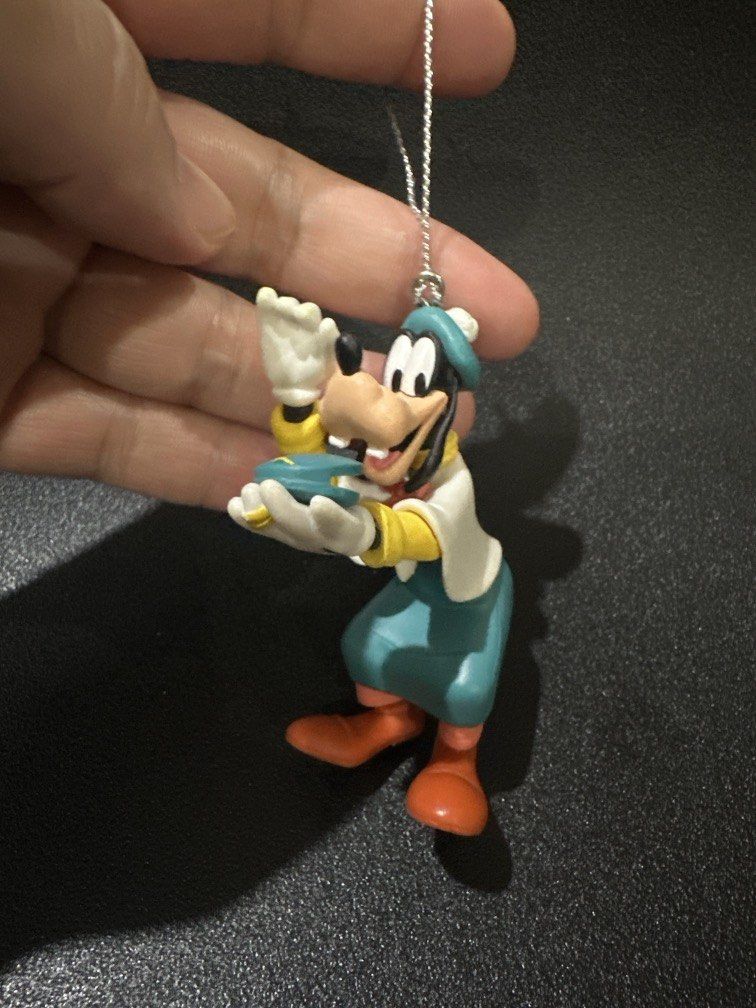 Goofy figurine Christmas Ornament (Category: Kids Toys) located in Manila. Submitted by krystalchewey_ (Listing ID 1467447468, Image 1). Description: Used Actual Photo Posted 199php Goofy figurine keychain from the Disney Happy Kuji (Happy Lottery) Christmas Ornament series released in 2019. Height: Approximately 8 cm .
