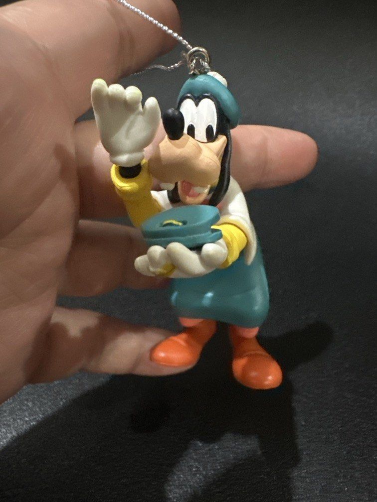 Goofy figurine Christmas Ornament (Category: Kids Toys) located in Manila. Submitted by krystalchewey_ (Listing ID 1467447468, Image 3). Description: Used Actual Photo Posted 199php Goofy figurine keychain from the Disney Happy Kuji (Happy Lottery) Christmas Ornament series released in 2019. Height: Approximately 8 cm .