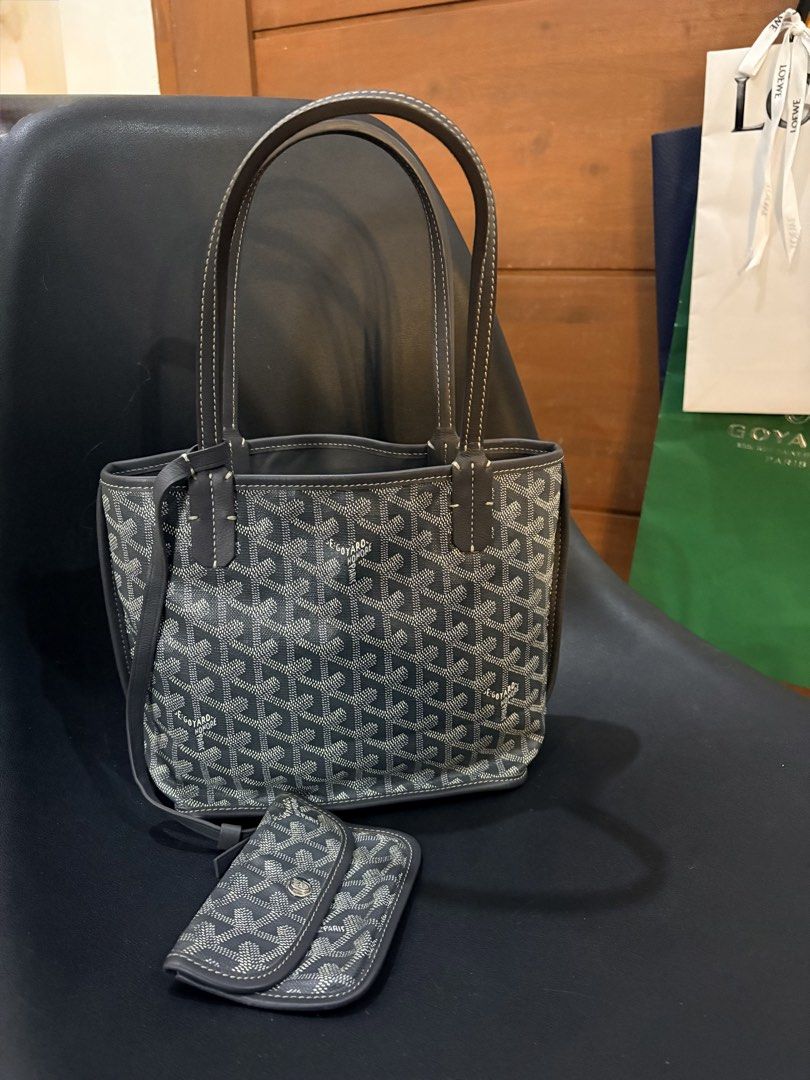 Goyard Anjou Mini Tote Bag Grey (Category: Luxury Bags & Wallets) located in Alfonso. Submitted by harper_preloved (Listing ID 1467460249, Image 1). Description: - Japan flea market finds - Color Grey - Includes matching pouch - Clean interior and corners, well maintained overall - with Serial number ALL DETAILED PHOTOS ALREADY POSTED.