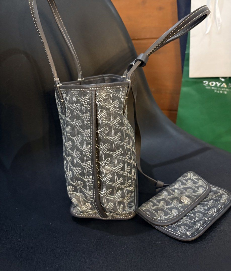 Goyard Anjou Mini Tote Bag Grey (Category: Luxury Bags & Wallets) located in Alfonso. Submitted by harper_preloved (Listing ID 1467460249, Image 3). Description: - Japan flea market finds - Color Grey - Includes matching pouch - Clean interior and corners, well maintained overall - with Serial number ALL DETAILED PHOTOS ALREADY POSTED.