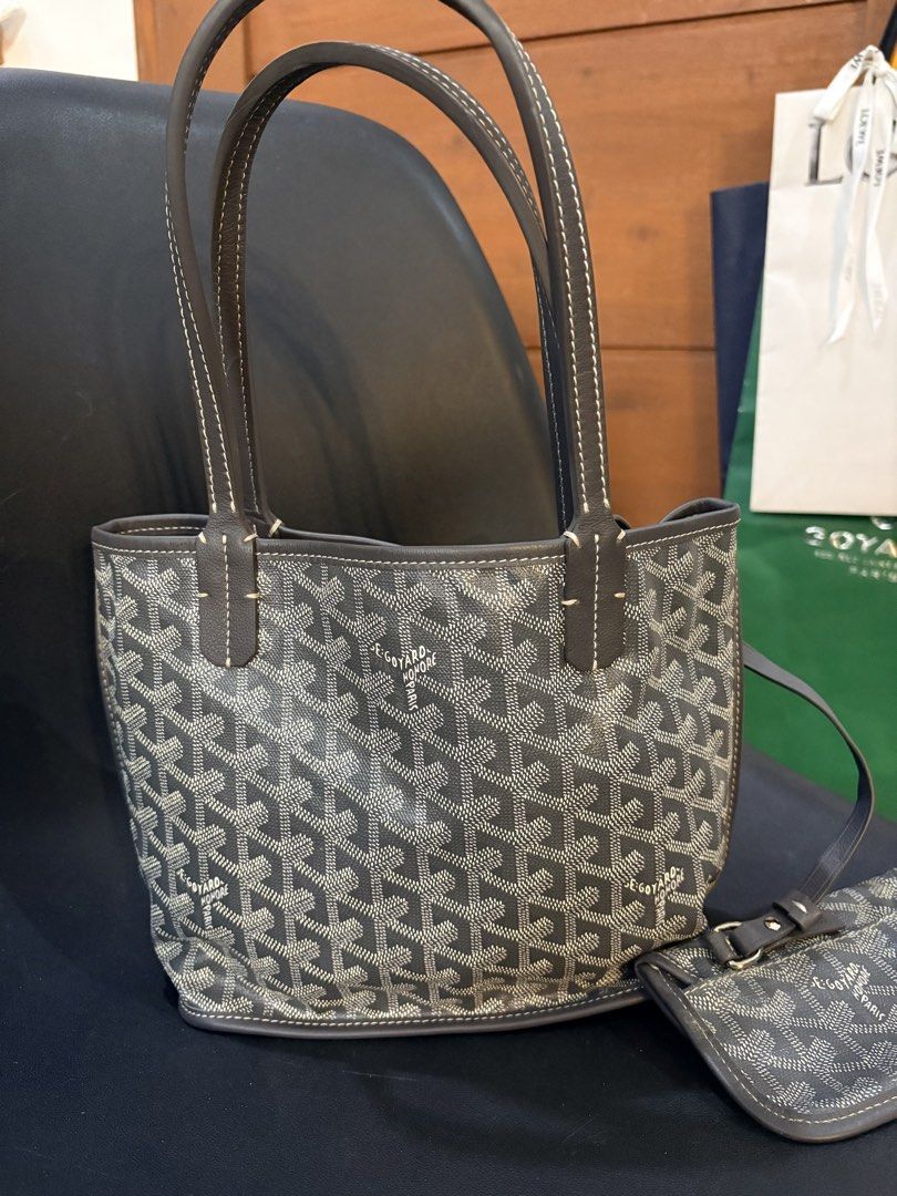 Goyard Anjou Mini Tote Bag Grey (Category: Luxury Bags & Wallets) located in Alfonso. Submitted by harper_preloved (Listing ID 1467460249, Image 2). Description: - Japan flea market finds - Color Grey - Includes matching pouch - Clean interior and corners, well maintained overall - with Serial number ALL DETAILED PHOTOS ALREADY POSTED.