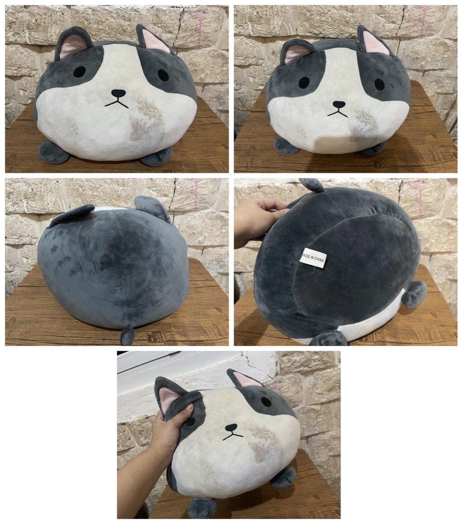 gray-and-white animal plush pillow 11” (Category: Plushies & Soft Toys) located in San Fernando. Submitted by dntjapansurpluselyu (Listing ID 1467493948, Image 1). Description: .