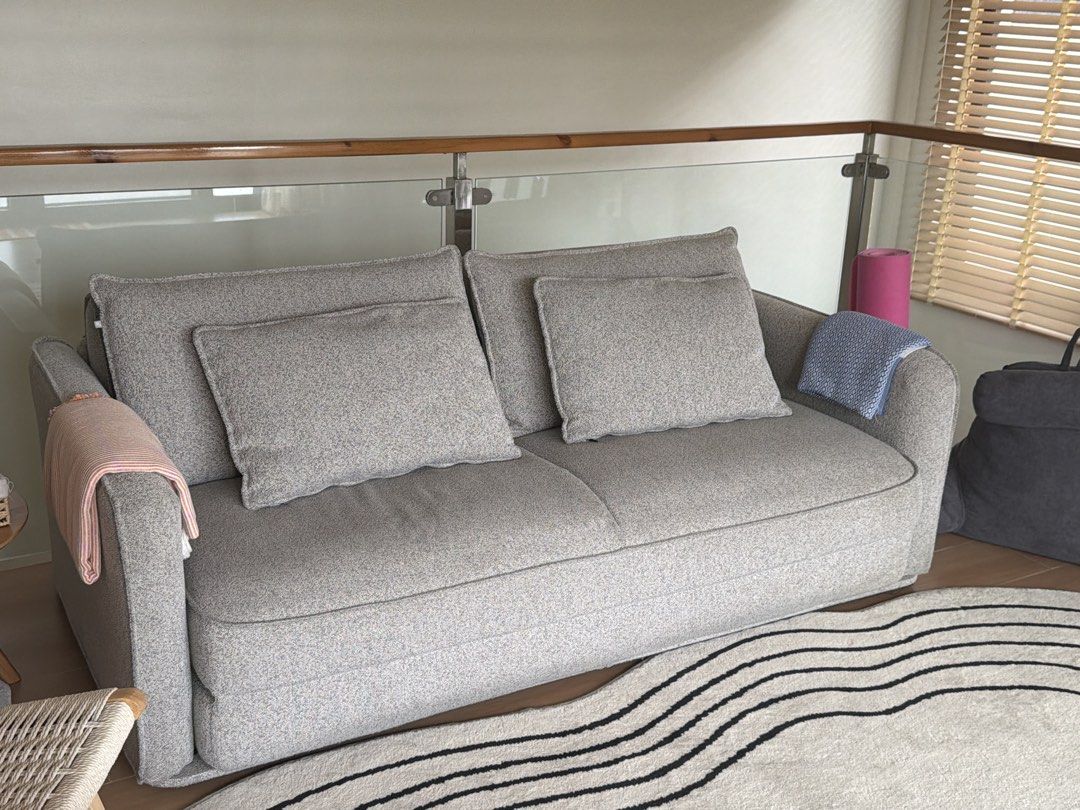 Koala Kushy queen sized Sofabed in pepper grey (Category: Sofas) located in Manila. Submitted by hannahdeb774064 (Listing ID 1467378558, Image 3). Description: Koala Sofa Bed – Grey | Convertible 2-in-1 Selling our Koala sofa bed in a versatile grey fabric. * Easily converts from a comfortable 2-seater sofa into a spacious bed * Modern, minimalist design * Soft, cushioned seating with comfortable backrests * Perfect for living rooms, guest rooms,