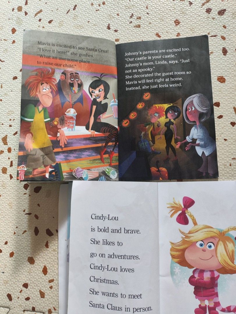 Grinch & Hotel Transylvania Set (Category: Children's Books) located in Taguig. Submitted by cleanupmomma (Listing ID 1467444009, Image 3). Description: Please take time to read ❤️ SOLD AS SET PAPERBACK no stickers included complete pages nice for a beginner reader 😊 watermarks front some creases wyiwyg.