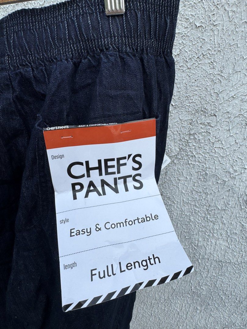 GU Chef's Pants Dark Denim Full Length Size M (Category: Jeans) located in Cavite. Submitted by yakultjeni85475 (Listing ID 1467488784, Image 3). Description: - Brand: GU - Style: Chef's pants / Full length - Color/Wash: Dark denim - Size: M - Fit & Comfort: Relaxed fit with an elastic waistband - Condition: Brand new with tags (BNWT) - Versatility: Easy to dress up or down.