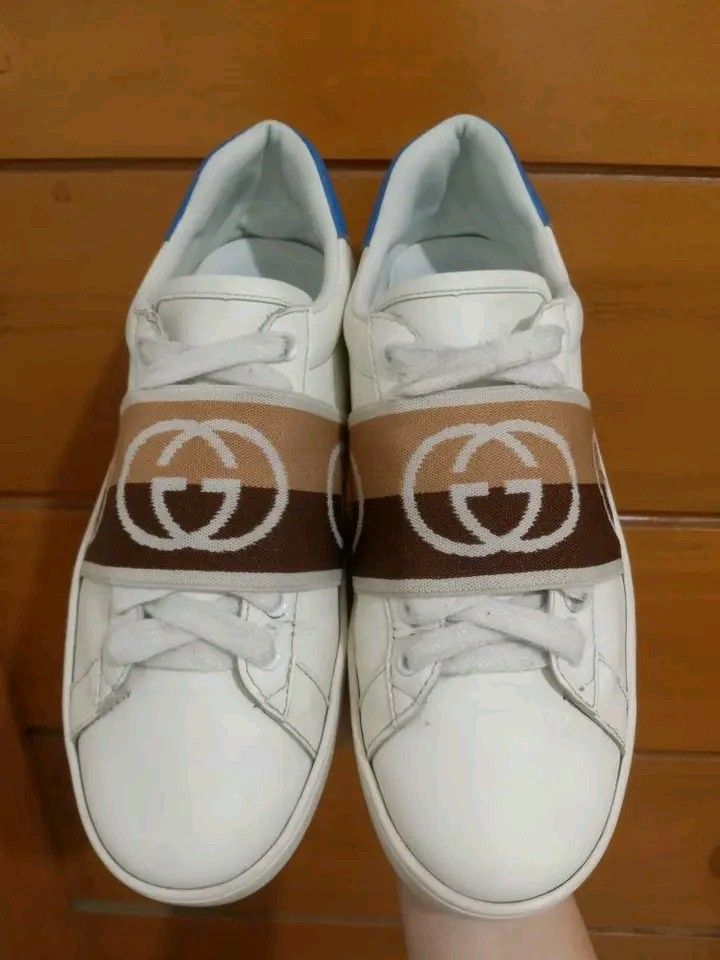 Gucci Ace Gucci Designed interlocking sneakers (Category: Sneakers) located in Koronadal. Submitted by joeannmahi28609 (Listing ID 1467435662, Image 1). Description: gucci ace Gucci design interlocking sneakers made in Italy size eur 40 for men only coded in goods condition ukay source sino bet nito pm nyo na.