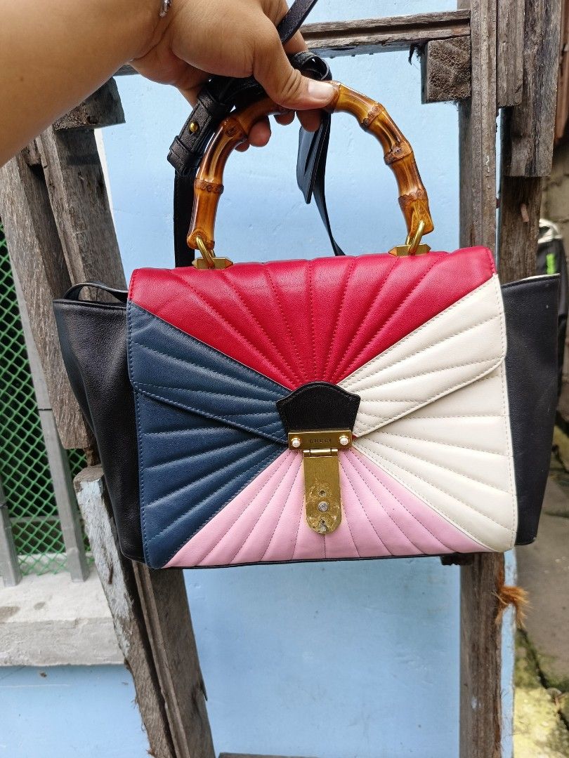 Gucci bamboo (Category: Shoulder Bags) located in Manila. Submitted by alwaysgoodzthrift (Listing ID 1467417272, Image 1). Description: Gucci two way bamboo details posted no major flaws.