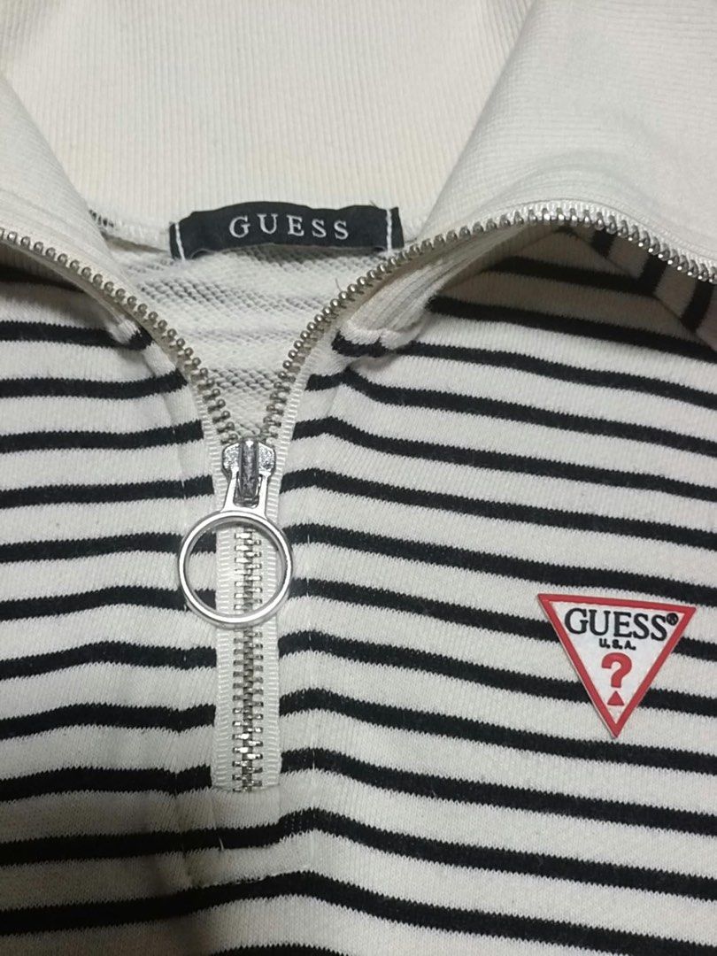 Guess Triangle Point Half-Zip Sweatshirt (Category: Coats, Jackets and Outerwear) located in Cagayan de Oro. Submitted by rayuki39 (Listing ID 1467467353, Image 3). Description: GUESS Half-Zip Sweatshirt / Long-Sleeve Top Size: Small to Medium.