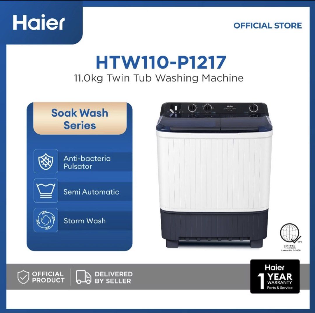 Haier Washing Machine 11kg (Category: Washing Machines and Dryers) located in Manila. Submitted by nicrophone33554 (Listing ID 1467375590, Image 1). Description: original price is ₱12500 selling because they prefer automatic already..