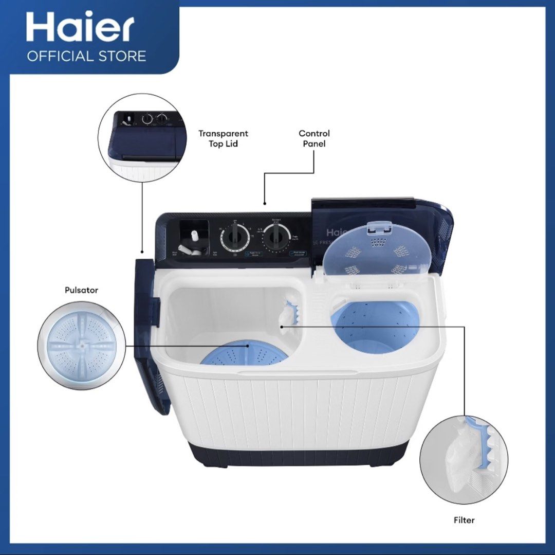 Haier Washing Machine 11kg (Category: Washing Machines and Dryers) located in Manila. Submitted by nicrophone33554 (Listing ID 1467375590, Image 2). Description: original price is ₱12500 selling because they prefer automatic already..