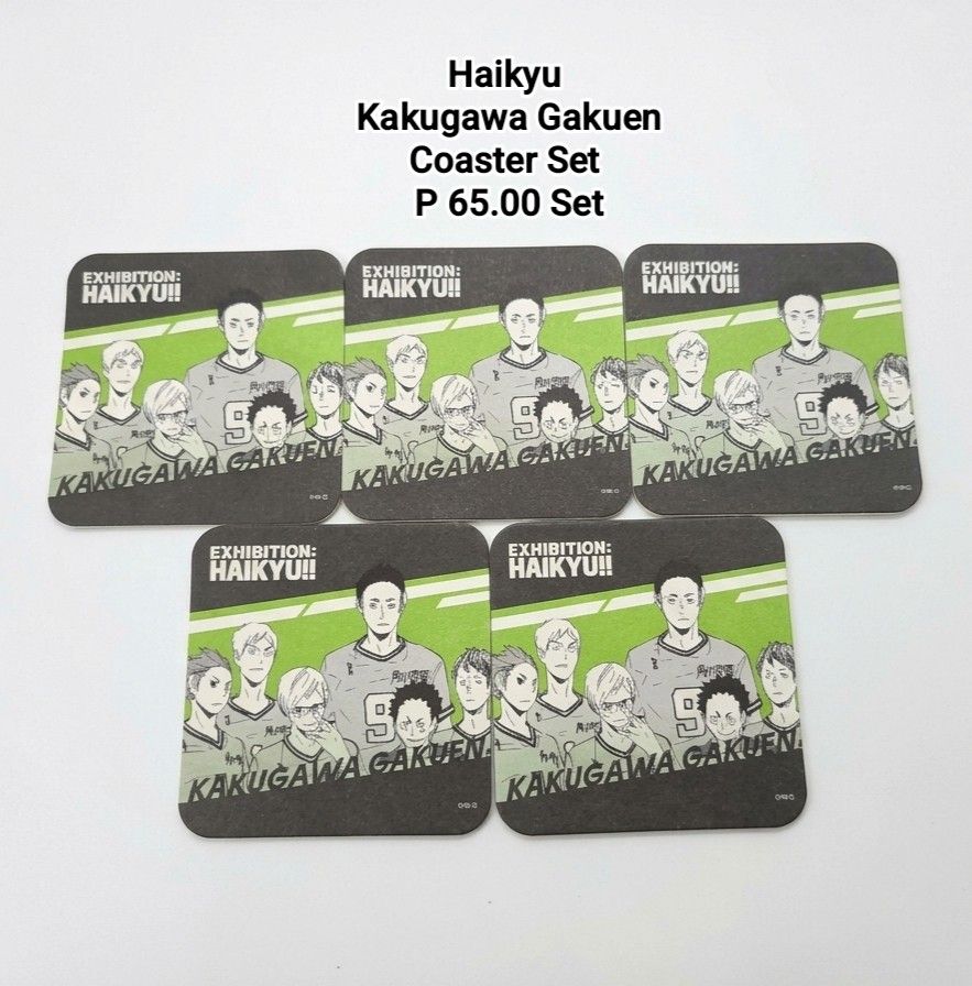 Haikyu Board Coaster Set (Category: Other Merchandise) located in Binan City. Submitted by mayjhe (Listing ID 1467364015, Image 1). Description: 💛 For Sale 💛 🌸 Haikyu 🍀 Board Coaster 📍 Condition: Good / No box 💰 Price is ₱ 65.00 👉 Other details posted 🇵🇭 Location Biñan Laguna 🛵 Courier J& T and Lalamove 📋 Shipping by schedule 📍 NO COD & COP 📌 All items are carefully packed and labeled with Fragile stickers for breakable goods. Howeve