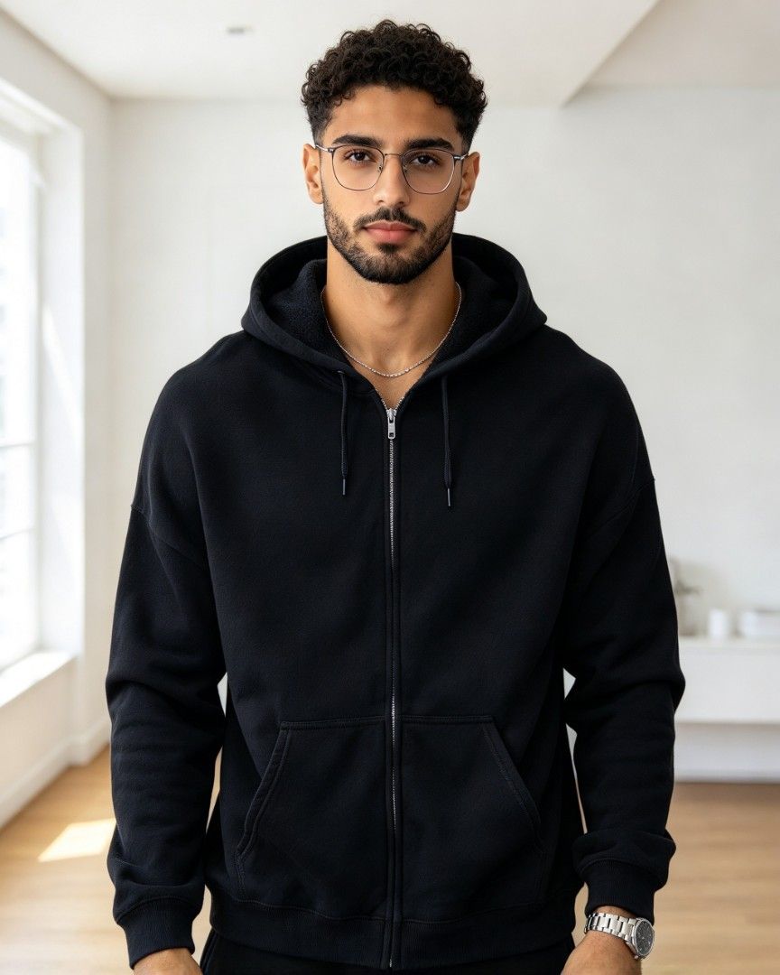 HANES ZIP UP COTTON JACKET (BLACK) (Category: Coats, Jackets and Outerwear) located in Tabuk. Submitted by gooddropsofficial (Listing ID 1467388558, Image 1). Description: HANES ZIP UP COTTON JACKET (BLACK) EMBROIDERED LOGO ▪️WIDTH: 27" ▪️LENGTH: 30.5" ▪️SIZE: XL-XXL ▪️COLOR RATE: GOOD AS NEW ▪️CONDITION: GOOD AS NEW ▪️ISSUE: NONE ▪️WASHED AND READY TO USE.