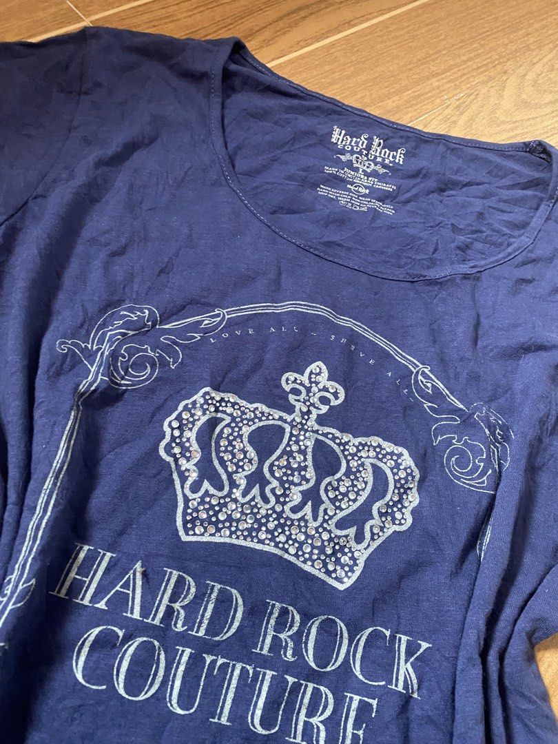 Hard rock couture shirt (Category: Shirts) located in Paete. Submitted by fat.archives (Listing ID 1467509204, Image 2). Description: Dimes Bust 19 Length 28 +sf.