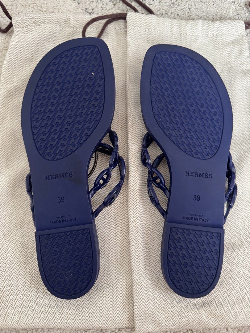 Hermes Island Sandals (Category: Flats & Sandals) located in Manila. Submitted by shopmyclosetbytel (Listing ID 1467474014, Image 3). Description: - USED ONCE (like new condition) - Color: Violet Iris - Size: 39 - Comes with dust bag only - 100% Authentic .