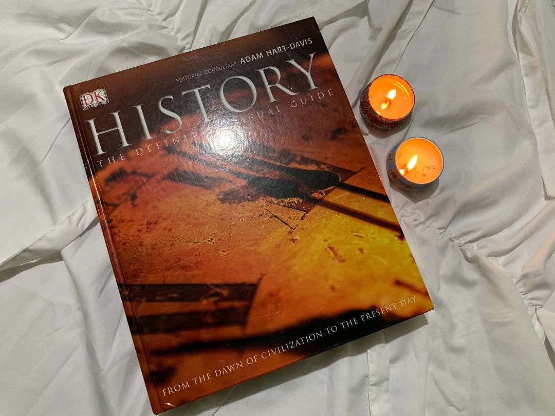 History: The Definitive Visual Guide by Adam Hart-Davis (Category: Storybooks) located in General Trias. Submitted by bookshineph (Listing ID 1467548396, Image 1). Description: - Title: History: From the Dawn of Civilization to the Present Day - Publisher: DK (Editorial Consultant: Adam Hart-Davis) - Format: Large-format hardcover (heavy tome) - Features: Rich visual layouts, historical timelines, maps, and detailed photographs - Ideal for: Stude