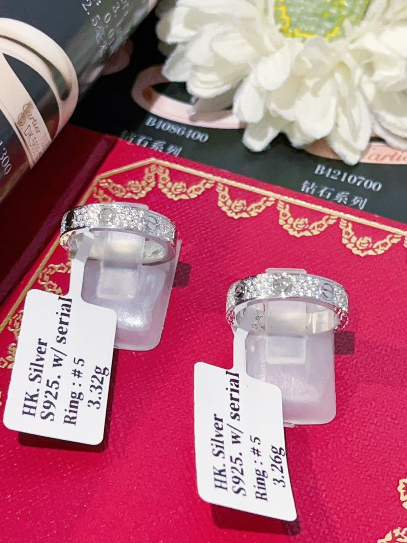 HK setting S925 Silver Paved love ring (Category: Rings) located in Manila. Submitted by bhelgoldseller2ndaccount (Listing ID 1467521111, Image 2). Description: HK setting S925 Silver Brandnew 950/g Pm me for other details.