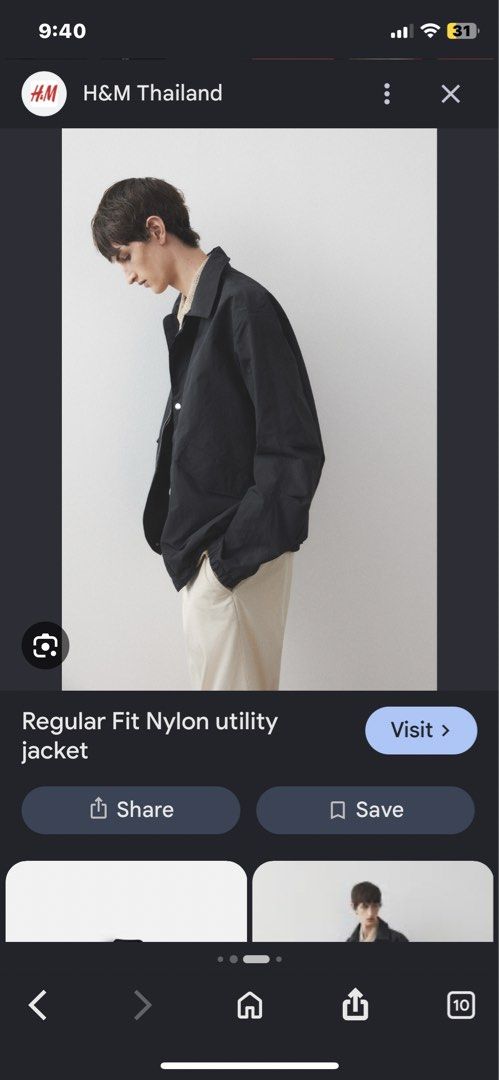 H&M Regular Fit Nylon Utility Jacket Black XL (Category: Coats, Jackets and Outerwear) located in Manila. Submitted by archivez (Listing ID 1467526126, Image 1). Description: HNM NYLON zipper utility jacket excellent SZ XL 26width 31 Length wash only 499+sf itim na itim pa.
