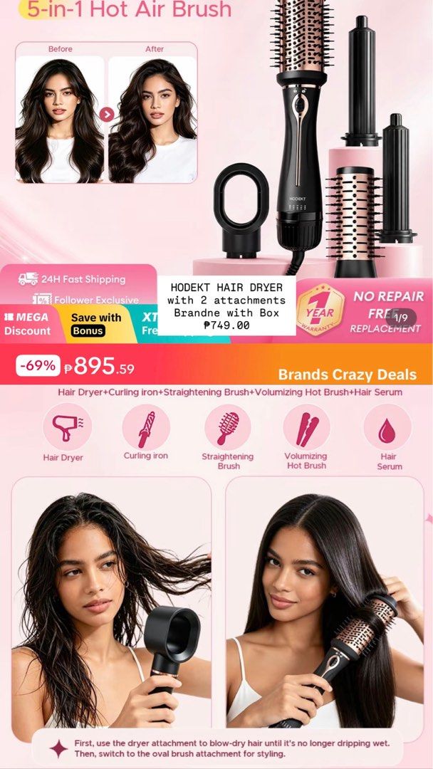 HODEKT HAIR DRYER (Category: Hair) located in Iba. Submitted by mavismaeve (Listing ID 1467600745, Image 1). Description: BRANDNEW WITH BOX SHIPPING THRU J&T ONLY LAST PRICE.