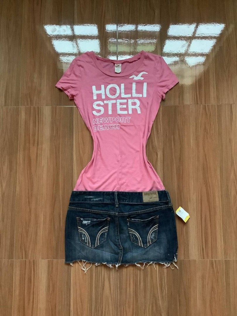 Hollister Top/Buttom bundle (Category: Others Tops) located in Canaman. Submitted by stayhypethrifted (Listing ID 1467490089, Image 2). Description: - Vintage Hollister Distressed Denim skirt - Hollister Tee.