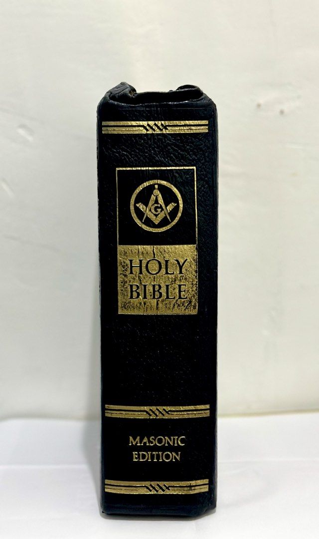 Holy Bible Authorized King James Version Masonic Edition (Category: Religion Books) located in Rodriguez. Submitted by KuyaEl09 (Listing ID 1467589743, Image 2). Description: Holy Bible Masonic Edition of the King James Version (KJV) Holy Bible Curt A. Mundstock Cover Design: Embossed blue faux-leather or genuine leather with a decorative gold-foil border surrounding the central Square and Compasses emblem, the words "HOLY BIBLE," and twelve surr