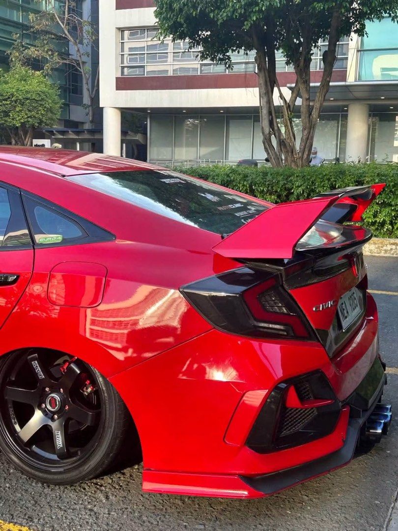 Honda Civic RS Turbo Auto (Category: Used Cars) located in Angeles City. Submitted by mndanics (Listing ID 1467570942, Image 3). Description: FOR SALE: HONDA CIVIC RS TURBO 2018 personal use daily car | show ready build Heavily modified RS Turbo Air suspension by Customs Misfitz JDM Type R body kit Carbon fiber exterior and interior upgrades Rota mags with 95% tires Full exhaust system Tuned with pops and bangs Registered with complete legal docu