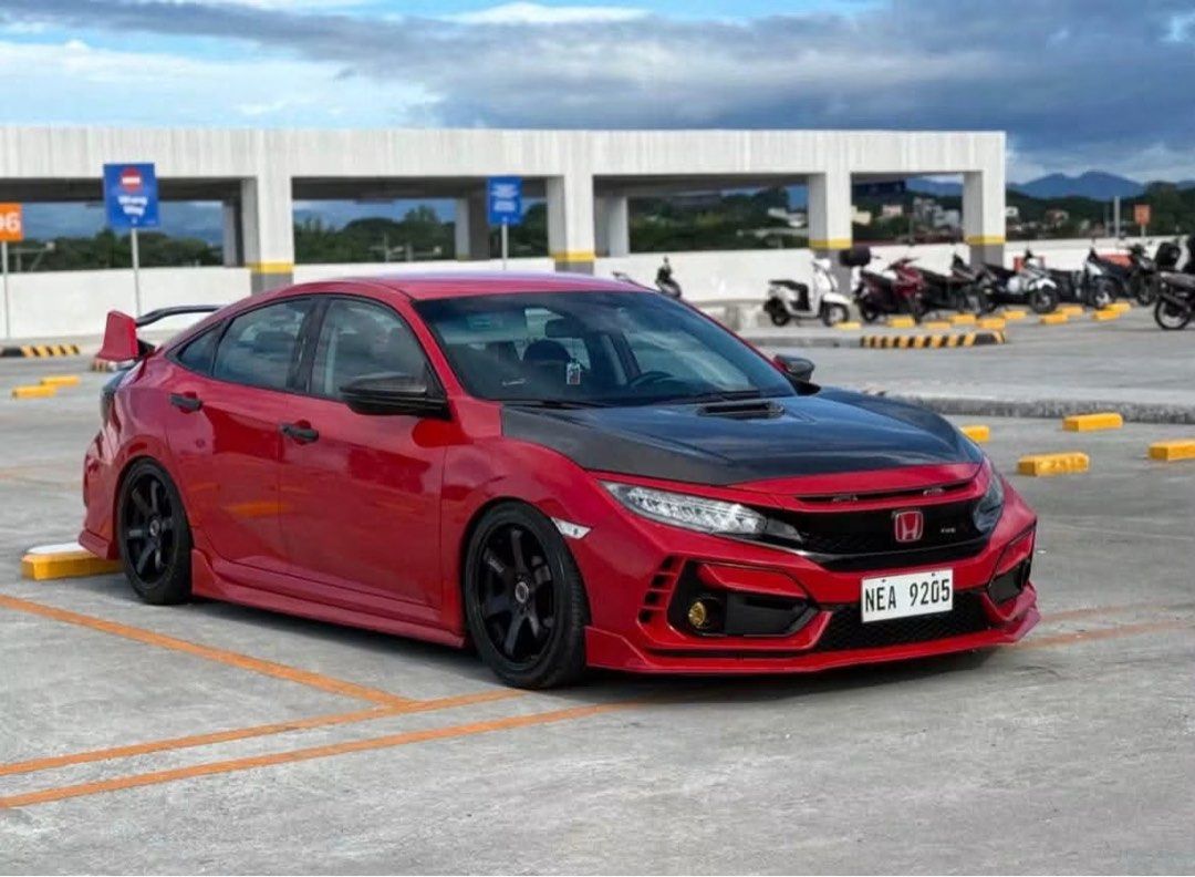 Honda Civic RS Turbo Auto (Category: Used Cars) located in Angeles City. Submitted by mndanics (Listing ID 1467570942, Image 2). Description: FOR SALE: HONDA CIVIC RS TURBO 2018 personal use daily car | show ready build Heavily modified RS Turbo Air suspension by Customs Misfitz JDM Type R body kit Carbon fiber exterior and interior upgrades Rota mags with 95% tires Full exhaust system Tuned with pops and bangs Registered with complete legal docu